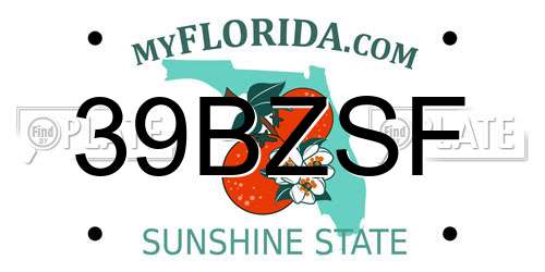 39BZSF Florida License Plate