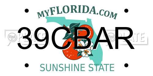 39CBAR Florida License Plate