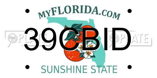 39CBID Florida License Plate