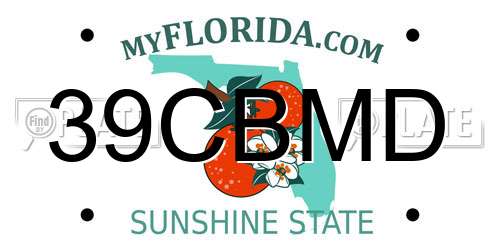 39CBMD Florida License Plate