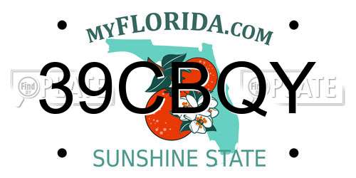 39CBQY Florida License Plate