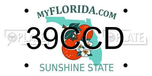 39CCD Florida License Plate