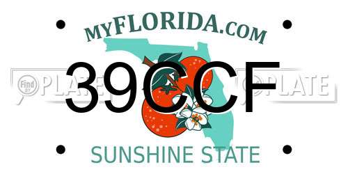 39CCF Florida License Plate