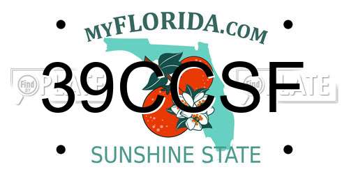 39CCSF Florida License Plate