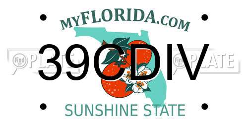 39CDIV Florida License Plate