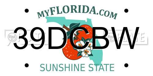 39DCBW Florida License Plate