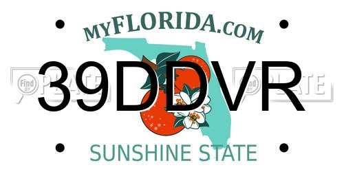 39DDVR Florida License Plate