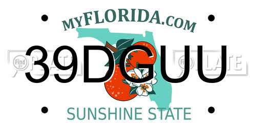39DGUU Florida License Plate