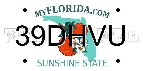 39DHVU Florida License Plate