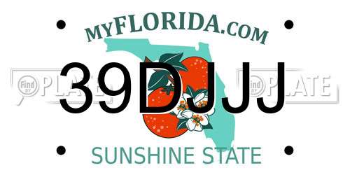 39DJJJ Florida License Plate
