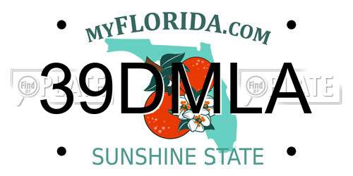 39DMLA Florida License Plate
