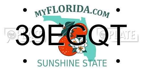 39EGQT Florida License Plate