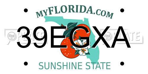 39EGXA Florida License Plate
