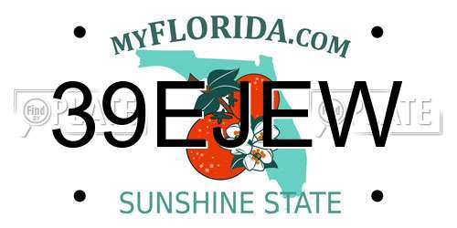 39EJEW Florida License Plate