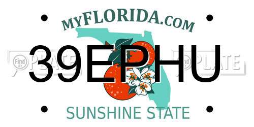 39EPHU Florida License Plate