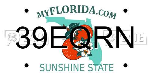 39EQRN Florida License Plate