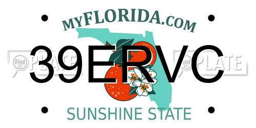 39ERVC Florida License Plate