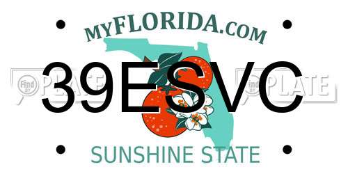 39ESVC Florida License Plate