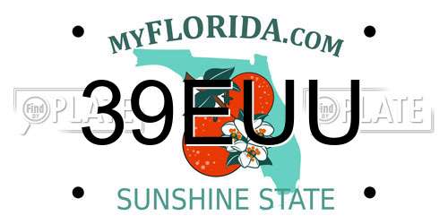 39EUU Florida License Plate