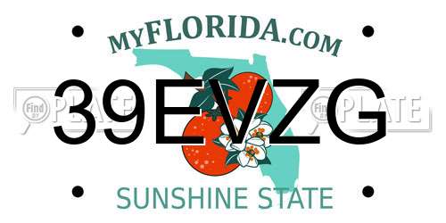 39EVZG Florida License Plate