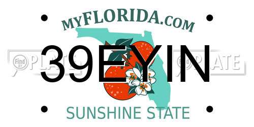 39EYIN Florida License Plate