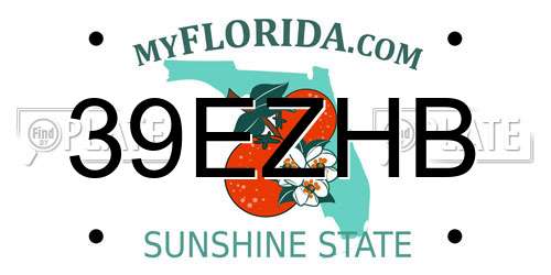 39EZHB Florida License Plate