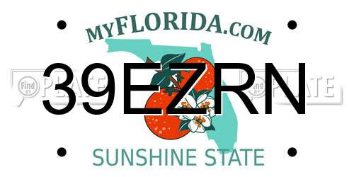 39EZRN Florida License Plate