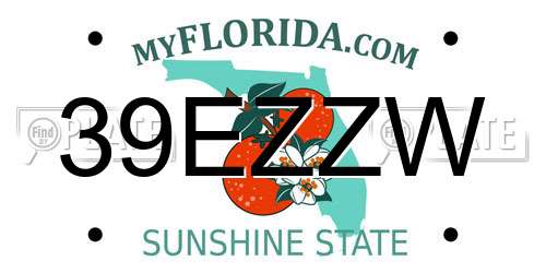 39EZZW Florida License Plate