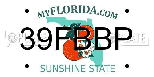 39FBBP Florida License Plate
