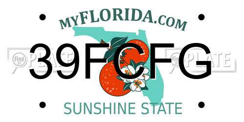 39FCFG Florida License Plate