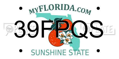 39FPQS Florida License Plate