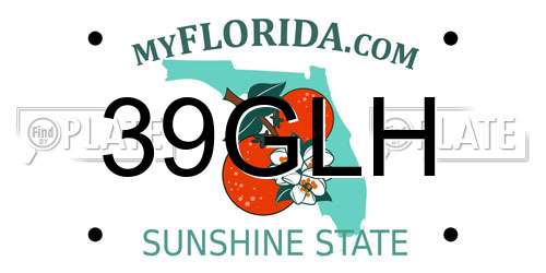 39GLH Florida License Plate