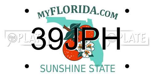 39JPH Florida License Plate
