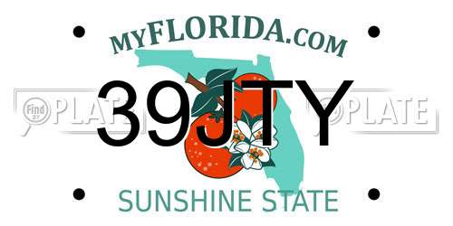 39JTY Florida License Plate