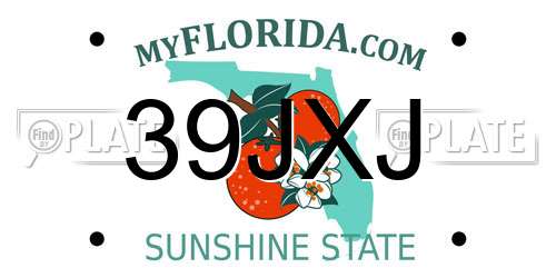 39JXJ Florida License Plate