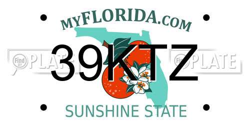 39KTZ Florida License Plate