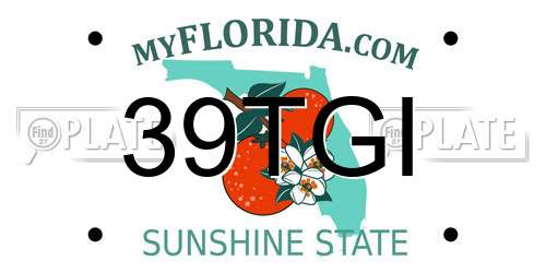 39TGI Florida License Plate