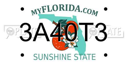 3A40T3 Florida License Plate