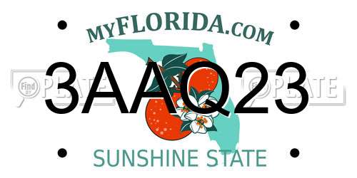3AAQ23 Florida License Plate