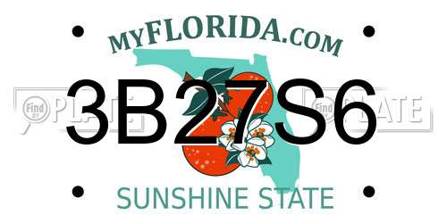 3B27S6 Florida License Plate