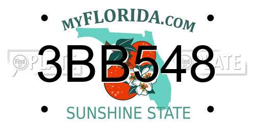 3BB548 Florida License Plate