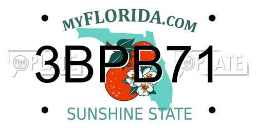 3BPB71 Florida License Plate