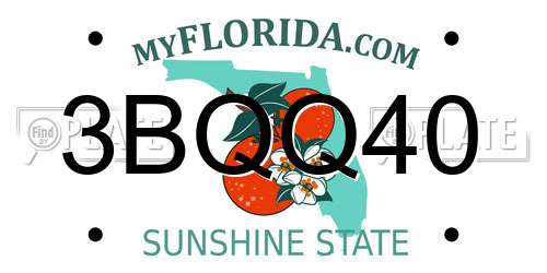 3BQQ40 Florida License Plate