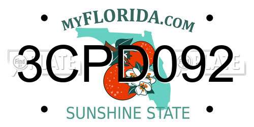3CPD092 Florida License Plate