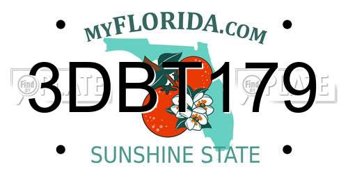 3DBT179 Florida License Plate