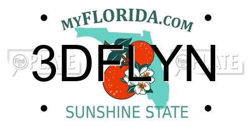 3DFLYN Florida License Plate