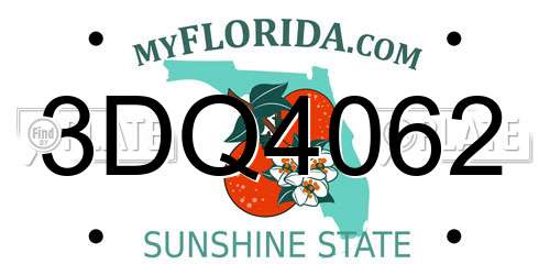 3DQ4062 Florida License Plate