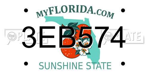 3EB574 Florida License Plate