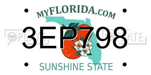 3EP798 Florida License Plate