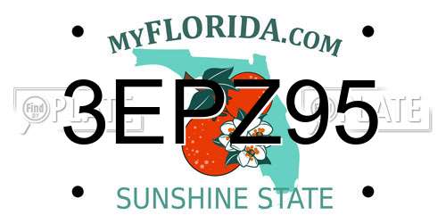3EPZ95 Florida License Plate